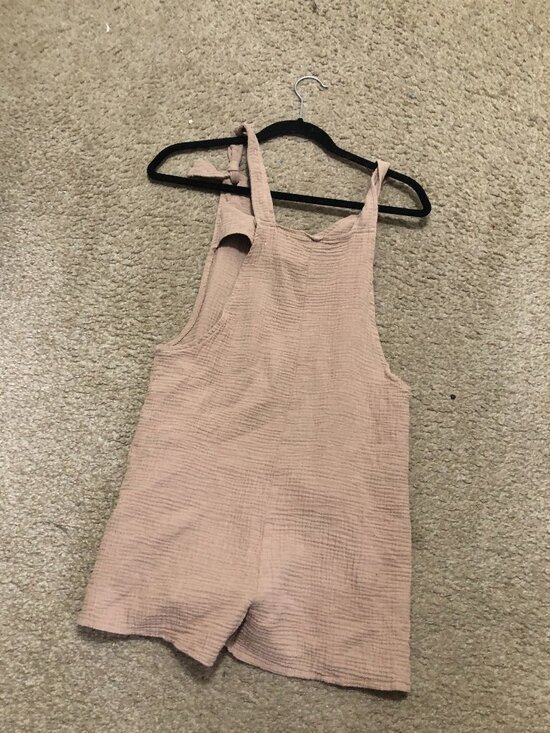 Overalls Short casual summer Size S Cream Color - Picture 3 of 4